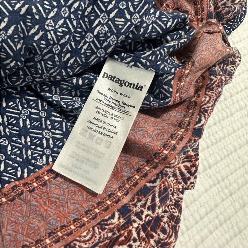 Patagonia Blue and Brown Patterned Midi Dress - Picture 4 of 6